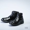 thumbnail image 4 of 1 Par 1/12 Zapatos de Cuero para Hombre Negro Sunnimix Botas de muñeca, 4 of 7