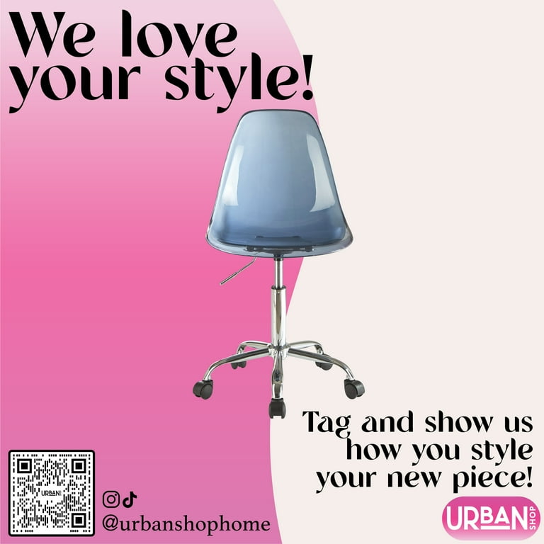 Urban Shop Office Chair, Acrylic and Metal Frame, Navy - Walmart.com