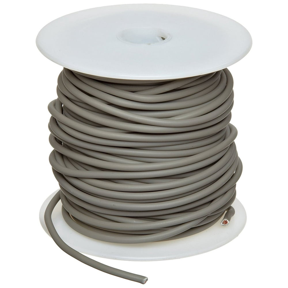GXL Automotive Copper Wire, Gray, 18 AWG, 0.040" Diameter, 1000' Length
