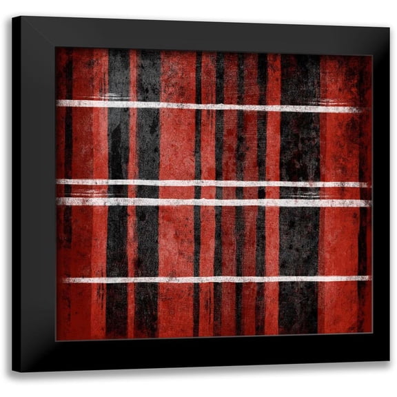 Grey, Jace 12x12 Black Modern Framed Museum Art Print Titled - RED Stripes