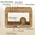 thumbnail image 3 of Alarm Clock with Wireless Charging Station,Compatible with iPhone Airpod Apple Watch, 3 in 1 Magnetic Charger with Dimmable Night Light,Bamboo Phone Charging Dock, Gifts For Men, 3 of 9