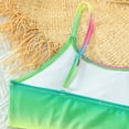 thumbnail image 2 of Povozer Girl's Cute Two Piece Swimsuit V Neck Spaghetti Strap Wireless Bikini Set (Green, 7-8 Years), 2 of 5