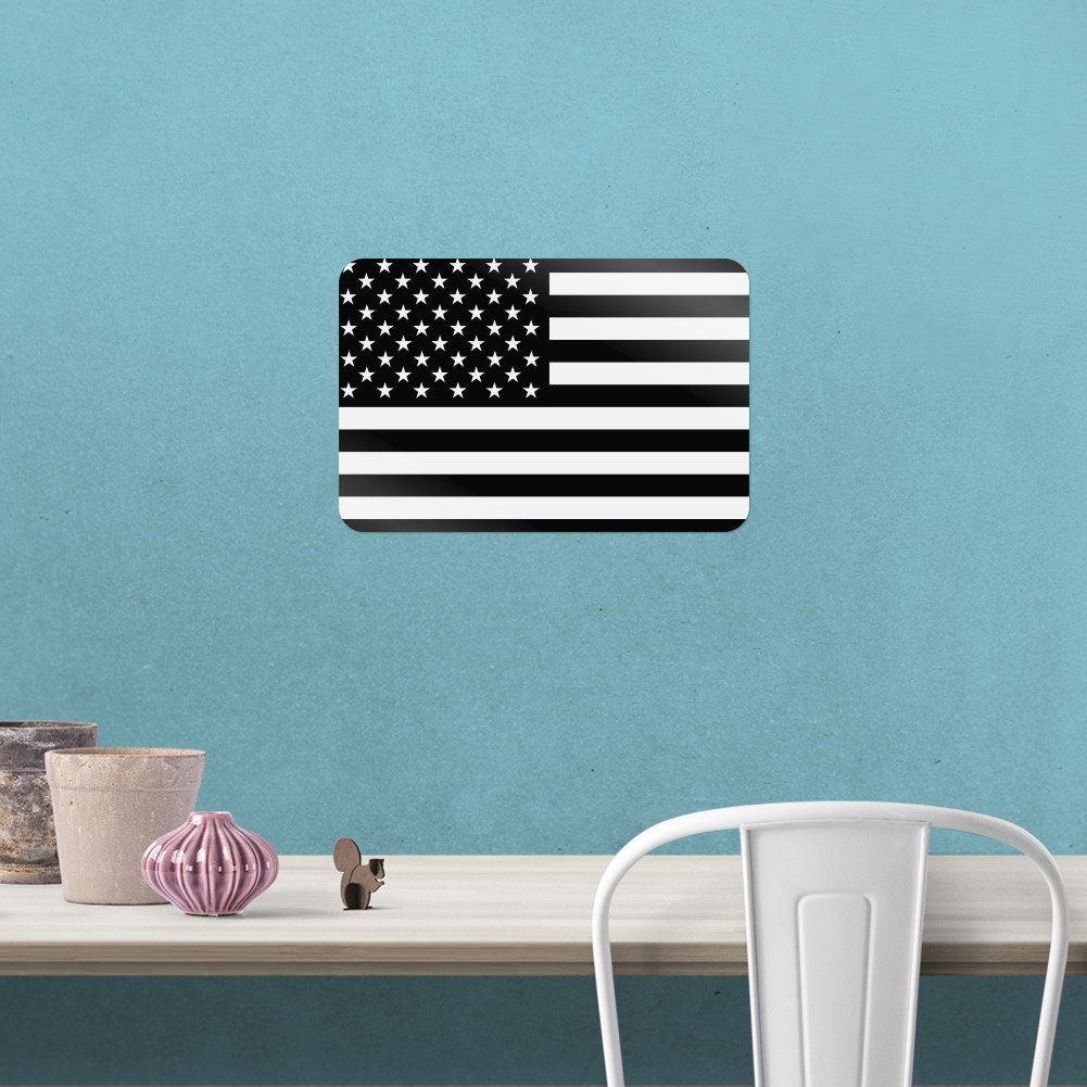 Subdued American USA Flag Black White Military Tactical Home Business  Office Sign