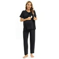 thumbnail image 3 of Women's Maternity Nursing Pajama Sets, Short Sleeve Top and Long Sleeve Pant Breastfeeding Sleepwear Set for Hospital S-3XL, 3 of 7