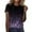 Purple, variant on Bibifish Womens T-Shirts Casual Gradient Sequin Print Short Sleeve Tee Loose Fit Crew Neck T-Shirts Comfortable Festival Pullover Tops