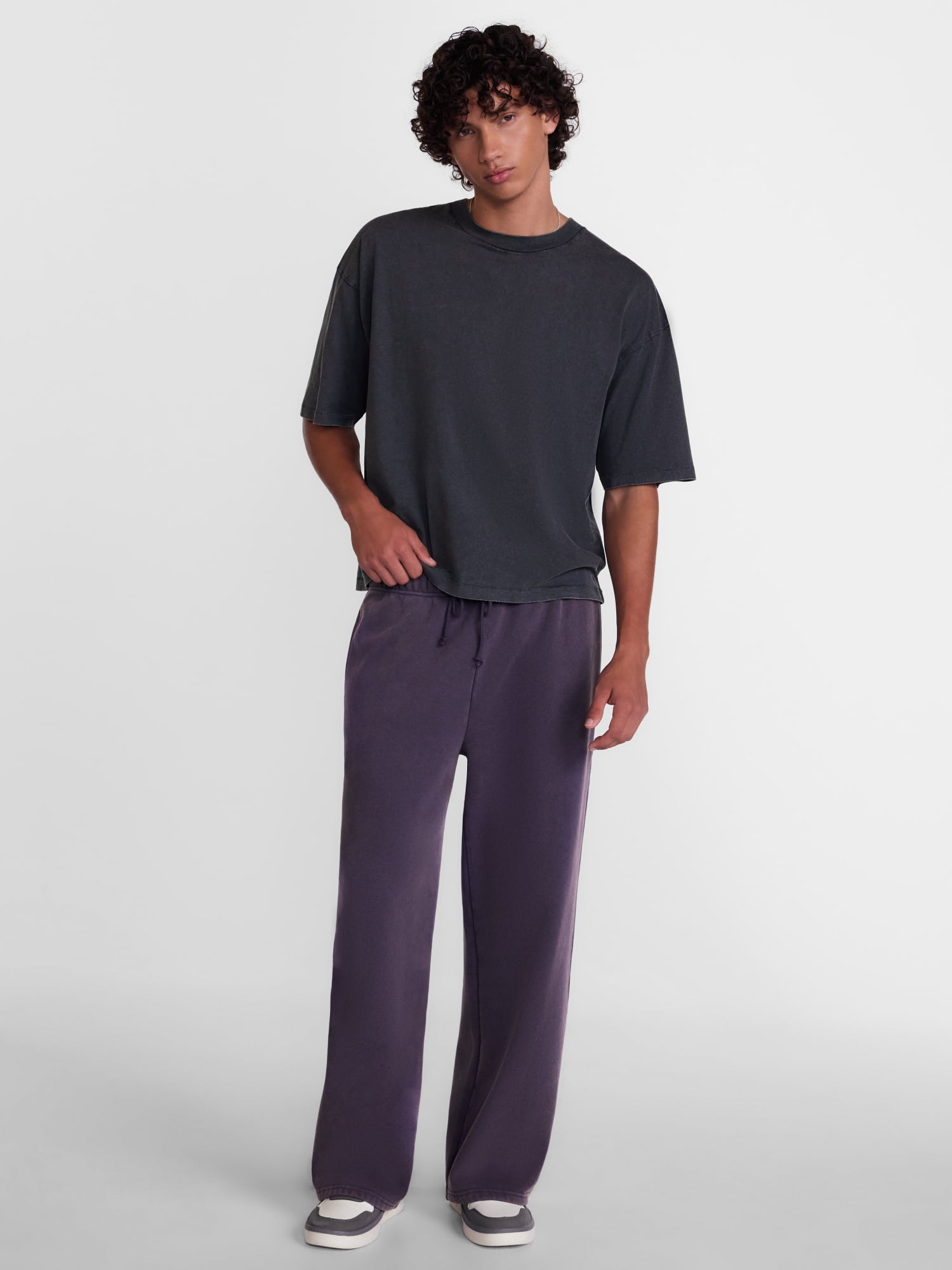 No Boundaries Heavyweight Fleece Open Hem Sweatpants, 30'' Inseam, Men's XS-3XL