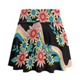 thumbnail image 2 of HELLHERO Retro Floral Rainbow Tennis Skirt, 2 Side Pockets Built-in Shorts Athletic Skort High Waisted Tennis Skirts for Vacation Pickleball, 2 of 10