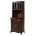 thumbnail image 3 of Home Source Espresso Microwave Stand with Top and Bottom Cabinets, 3 of 6