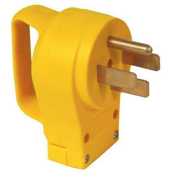Camco PowerGrip Replacement Plug 55255 - 50A Male, Yellow, Camper Replacement Plug