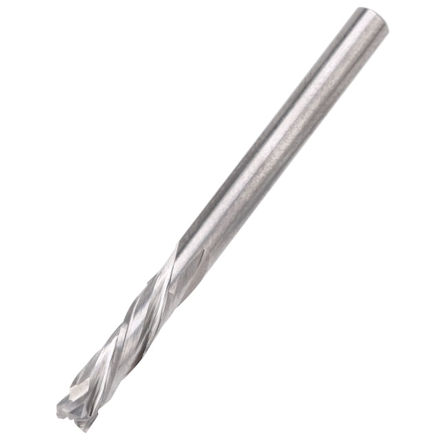 Fresa Herramientas de carpintería de acero de tungsteno de 3 flautas plateadas 3,175 x 3,175 x 12 x 40 mm
