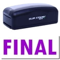 thumbnail image 1 of Large Pre-Inked Final Stamp, Slim 1854, Ultra Slim Design, Impression Size 1-13/16" by 2-1/2", Up to 25,000 Impressions - Purple Ink, 1 of 10