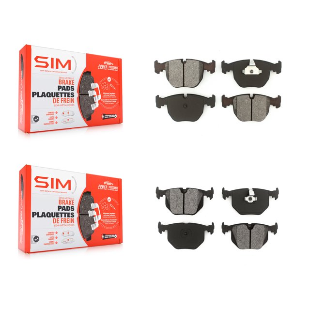 SIM Front Rear Semi-Metallic Brake Pads Kit for Car BMW X5 M5 Land Rover Range 740i 740iL KSM-100296