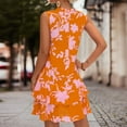 thumbnail image 4 of EQWLJWE Longue Robe pour Femmes Mode Été Décontractée Plissée Col en V Bandage Imprimé Floral Camis, 4 of 4