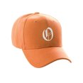 thumbnail image 2 of Daxton Structured Baseball Hat Cap Curved Visor Old English Font Orange Hat White O, 2 of 4