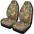 thumbnail image 1 of RYLABLUE Set of 2 Car Seat Covers Hippy Cartoon Doodles Subject of Hippie Colorful Detailed Lots Universal Auto Front Seats Protector Fits for Car,SUV Sedan,Truck, 1 of 5