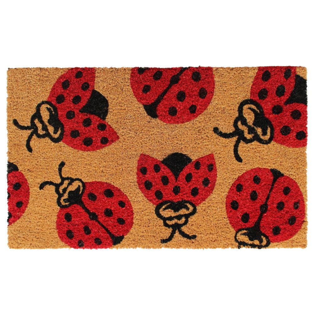 Ladybug Spring Coir Doormat Outdoor 18" x 30" Briarwood Lane 