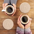 thumbnail image 4 of Cterwk - Juego de 6 posavasos de algodón tejido para decoración del hogar, protección para mesas, apto para todo tipo de tazas, 7.1 pulgadas, 4 of 7