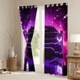 thumbnail image 3 of Castle Fairy Neon Sports Car Curtains Pack of 2 (42x84 Each) for Teens, Purple City Glow Curtains Blackout for Bedroom, Purple Black, 3 of 6
