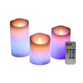 thumbnail image 1 of Lámpara de vela LED sin llama, 3 piezas de luz LED, color blanco cálido, velas LED reales a batería con temporizador, control remoto para interiores y exteriores, 1 of 5