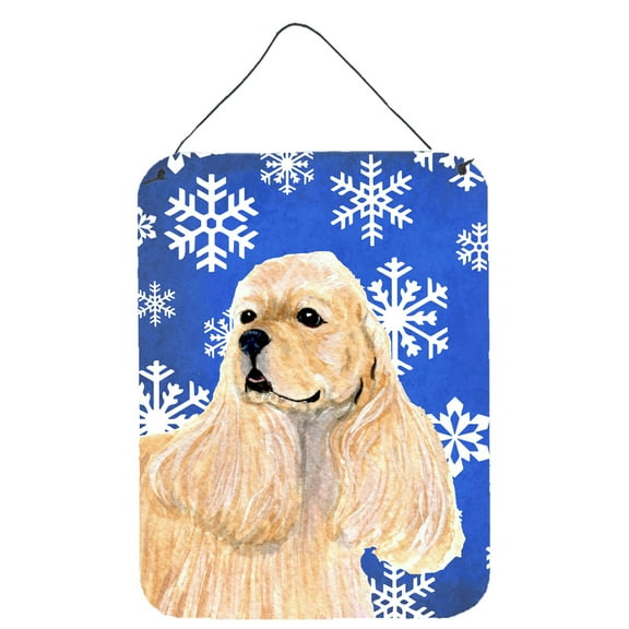 Cocker Spaniel Winter Snowflakes Holiday Wall or Door Hanging Prints