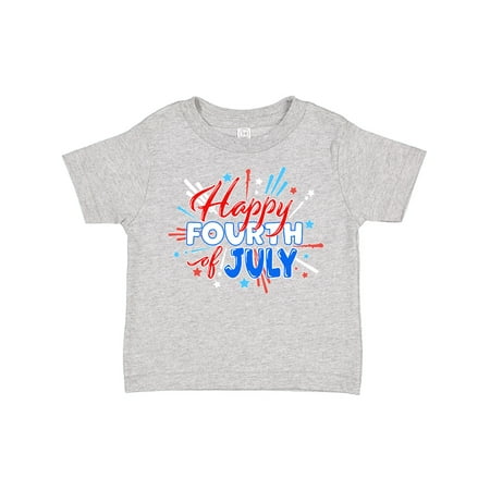 

Inktastic Happy Fourth of July- Red White and Blue Fireworks Gift Toddler Boy or Toddler Girl T-Shirt