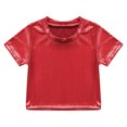 thumbnail image 4 of Sholeno Kid Boys Girls Jazz Hip Hop Modern Dancewear Festival Party Dance Tops Sparkly T Shirt Tees Red 14-15, 4 of 6