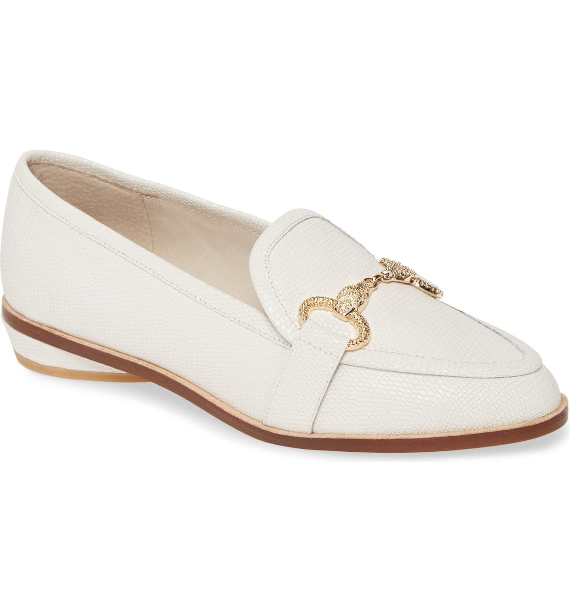 Cecelia New York FENTON Loafer Shoes Alabaster White Horse Bit Gold ...