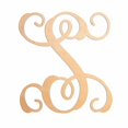 thumbnail image 3 of 19.5 In. Letter K, Unfinished Calligraphy Vine Monogram Wood Letter. For your DIY Decor such as Door Hanger, Wall Decor, Alphabet for Birthday, Wedding, Baby Shower, Nursery (K), 3 of 23