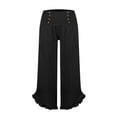 thumbnail image 5 of RUTAYY Women's Pants High Waist Solid Color Casual Loose Fit Drawstring Waistband Asymmetrical Hem Comfortable Trendy Vibrant Trousers, 5 of 5