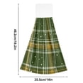 thumbnail image 2 of Dailycode Kitchen Wash Cloths with Hanging Loops Absorbent Absorbent Quick Drying Hand Towels, 2 Pack, Polka Dot Green Plaid, 2 of 7