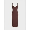 thumbnail image 6 of V-Neck Bodycon Midi Dress with Thin Straps, 6 of 7