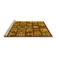 thumbnail image 2 of Ahgly Company Machine Washable Indoor Round Abstract Yellow Modern Area Rugs, 3' Round, 2 of 4