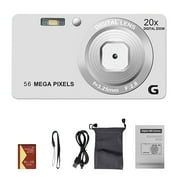 Digital Camera, 2.7 Inches Screen 56MP 4K HD Video Output 20X Zoom Built in Flash Anti Shake, Kids Camera for Teens Students Boys Girls