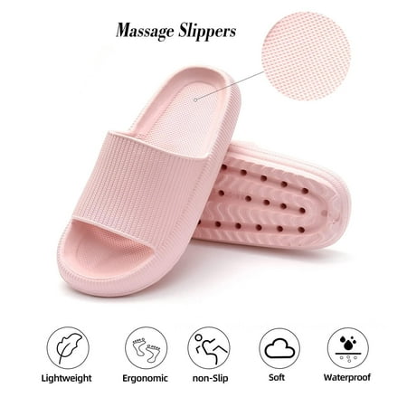 

Ciaoed Thick soled slippers men s and women s home cool slippers soft soled EVA home slippers are sold one by one Pink 38-39