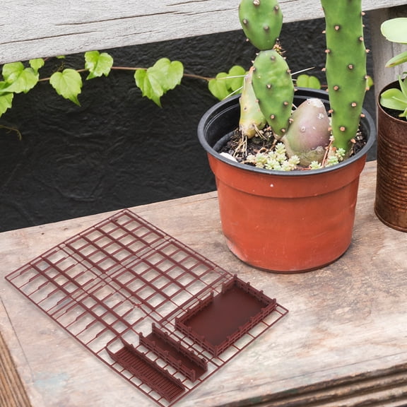 LABSERRON 1Set Micro Landscape Platform Brown Plastic Ancient Architecture Garden Decor