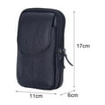 thumbnail image 2 of Yucurem 5pcs Men Cowhide Leather Phone Belt Bags Solid Color Zipper Fanny Pack, 2 of 10