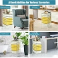 thumbnail image 6 of BOBOKY  6 Storage Drawer Cart Rolling Organizer Cart for Tools Scrapbook Paper Home Office School Multipurpose Mobile Utility Cart (Beige & Yellow), 6 of 9