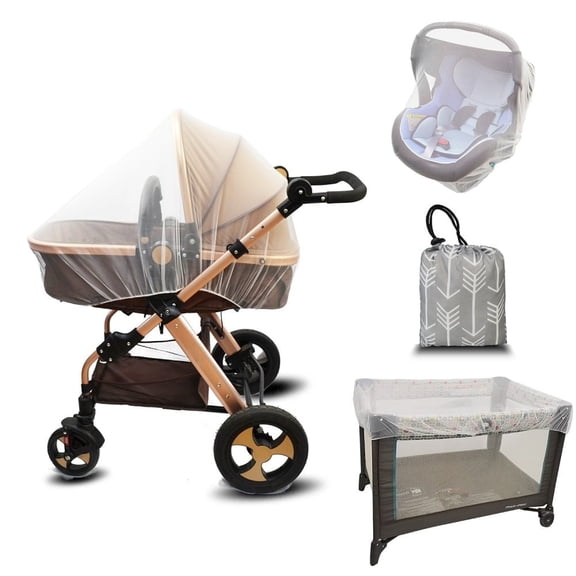 AUQ Mosquito Net for Stroller,White,1 Piece Breathable Stroller Accessories