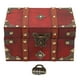 thumbnail image 1 of Cofre del tesoro pirata, caja del tesoro, caja del tesoro duradera, joyero de madera, acabado de lujo, 1 of 8