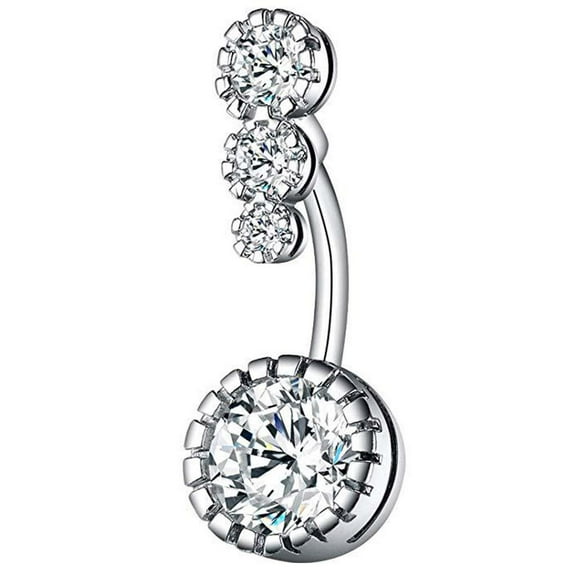 Belly Button Rings, Usavan Surgical Steel Belly Button Rings with Properly Fitted Tips, Hypoallergenic Nickel-Free Lead-Free Navel Piercing Jewelry for Sensitive Skin