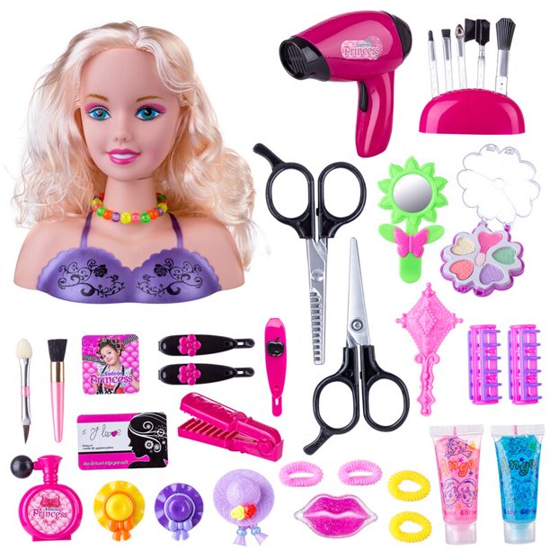 Bust Doll Hairdressing Toy Simulation Model Braided Hairdressing Makeup Play House Girl Toy Toys for Children heqiyong toy