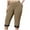 Khaki, variant on vigerkar Women's Plus Size Lace Trim Capri Leggings Stretch Crop Leggings Summer Tights Pants Grey, 3XL