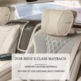 thumbnail image 2 of Genuine Leather Car Headrest Seat Neck Pillow Neck Pad Cushion Breathable Head Rest For Maybach Benz S Class Car Stlying, 2 of 4
