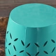 thumbnail image 7 of Joyce Lace Cut Iron Accent Table, Teal, 7 of 7