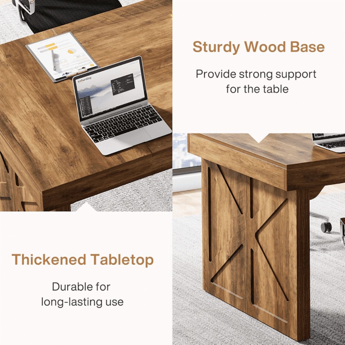 6ft Rectangular Conference Table - 62.99''L×31.49''W×29.52''H, Spacious Meeting Table for Team Collaboration - Modern Office & Meeting Rooms