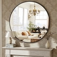 thumbnail image 2 of Antok 18"x18" Round Wall Mirror, Metal Framed Bathroom Vanity Mirror, Black, 2 of 9