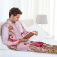 thumbnail image 6 of Lsque Flamingos In The Tropical Forest Pattern Long Sleeve Pajama Set for Men - Soft 2-Piece Sleepwear and Loungewear Set with Pockets, Comfy Nightwear-Medium, 6 of 7