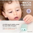 thumbnail image 2 of Geddy's Mom, Watch Your Mouth, USB Charger Safety Cover, Baby Proofing Power Outlet Cover, (3 Pack, Black), 2 of 6