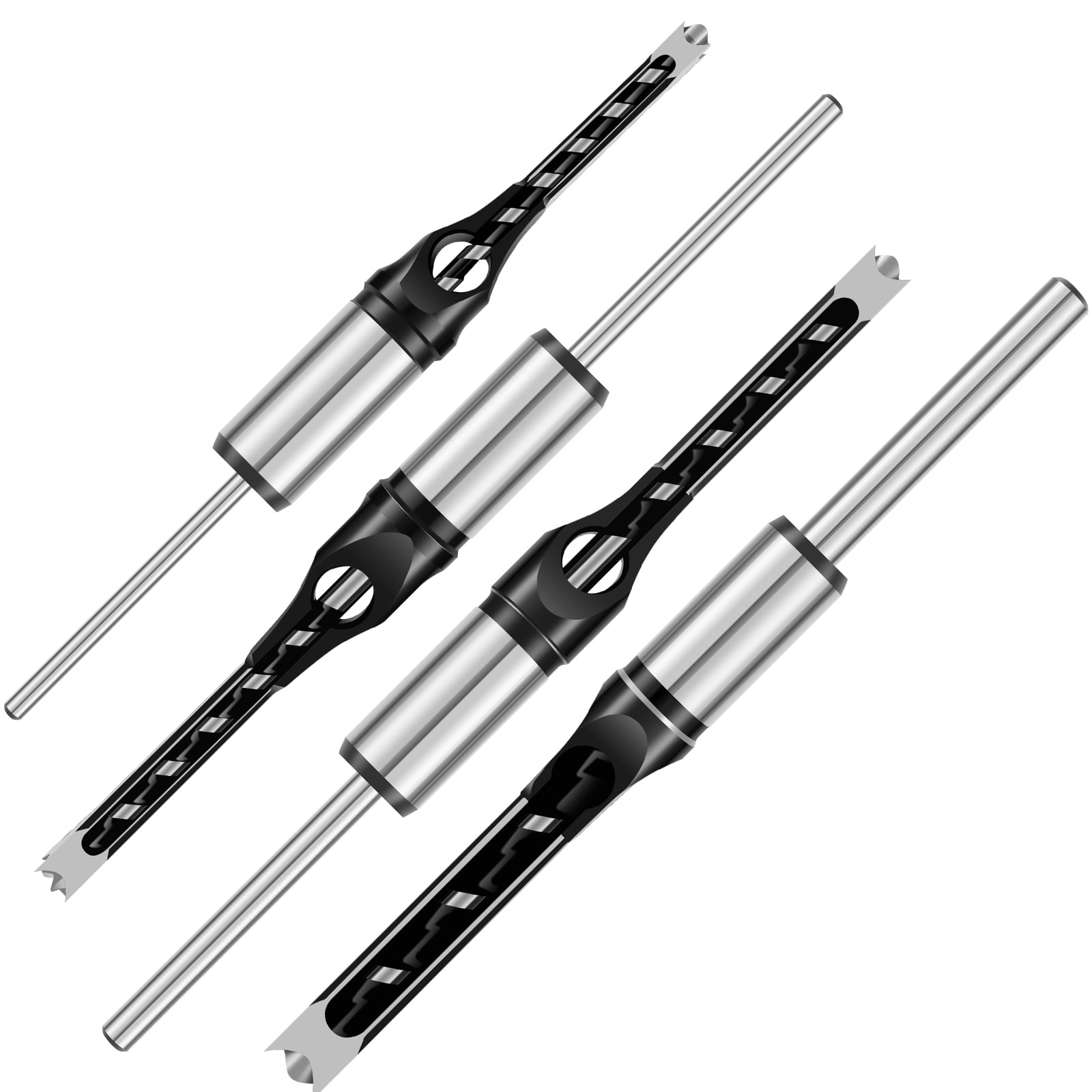 Square Hole Drill Bits 4 Pcs High Speed Steel Mortising Chisel (asshown )