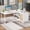 White, variant on Finmind L-shaped Computer Desk, 59 inch Corner Desk with Drawers and Storage Shelves, Reversible Writing Study Table for Home Office, White